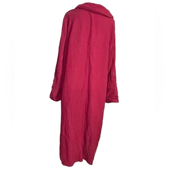 Soft Surroundings Everly Pink Gauze Midi Dress - Picture 2 of 13